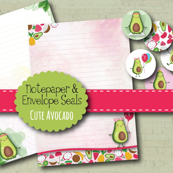 Letter Writing Paper Avocado