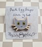 Luna Grey Cat Pin Badge