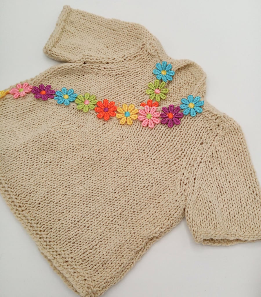 Floral Beige Crossover T-Shirt for Baby, Baby Shower Gift, New Baby Gift