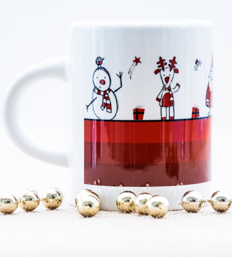 Humorous Xmas Coffee Mug - Father Christmas Santa Reindeer Snowmen fun cartoons