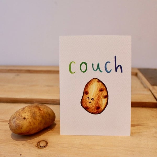 Couch Potato - Cute Pun - Postcard - A6 Print