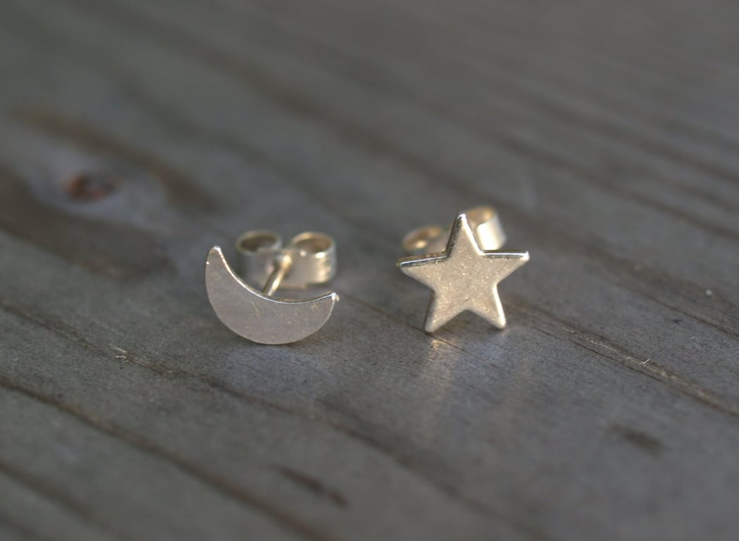 Star and Moon Studs