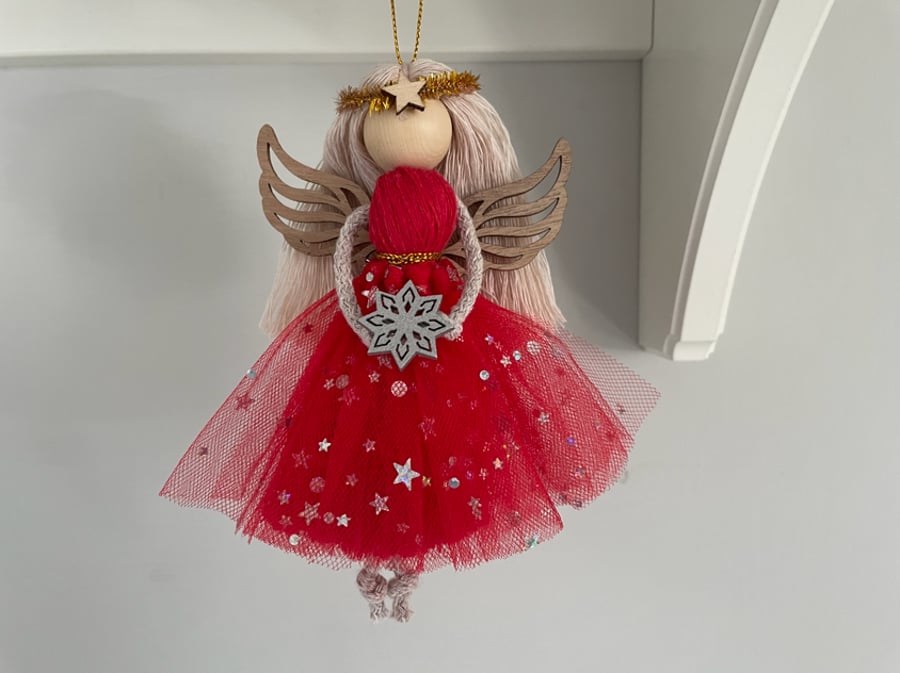 Angel Xmas angel, xmas tree ornament, keepsake doll, hanging angel, angel love