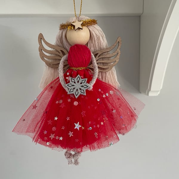 Xmas angel, xmas tree ornament, keepsake doll, hanging angel, angel love