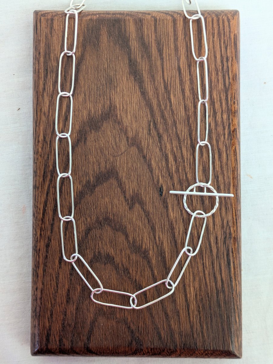 Handmade silver paperclip chain