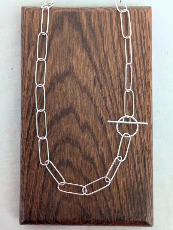 Handmade silver paperclip chain
