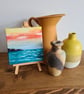 Mini art on canvas seascape original art acrylic painting home decor