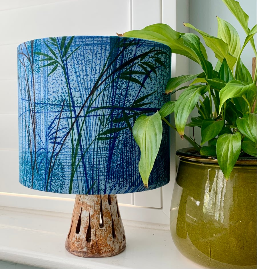 RETRO 50s 60s 70s TIKI Style Blue Grass Lampshade Fabric Option 