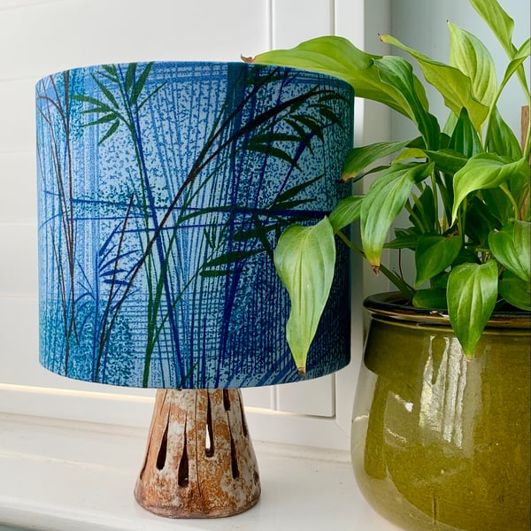 RETRO 50s 60s 70s TIKI Style Blue Grass Lampshade Fabric Option 