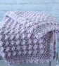 Crochet Baby Blanket, pink and grey baby girl gift for a shower or christening,  - Image 2