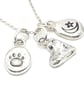 Personalised Sterling Silver Cluster Necklace, Hand-Stamped Pebble Charms, Mix &