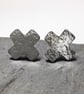 sterling silver kiss cross stud earrings - Image 7