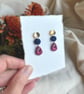 Hexagon & Hollow Tear Drop Autumn Earrings