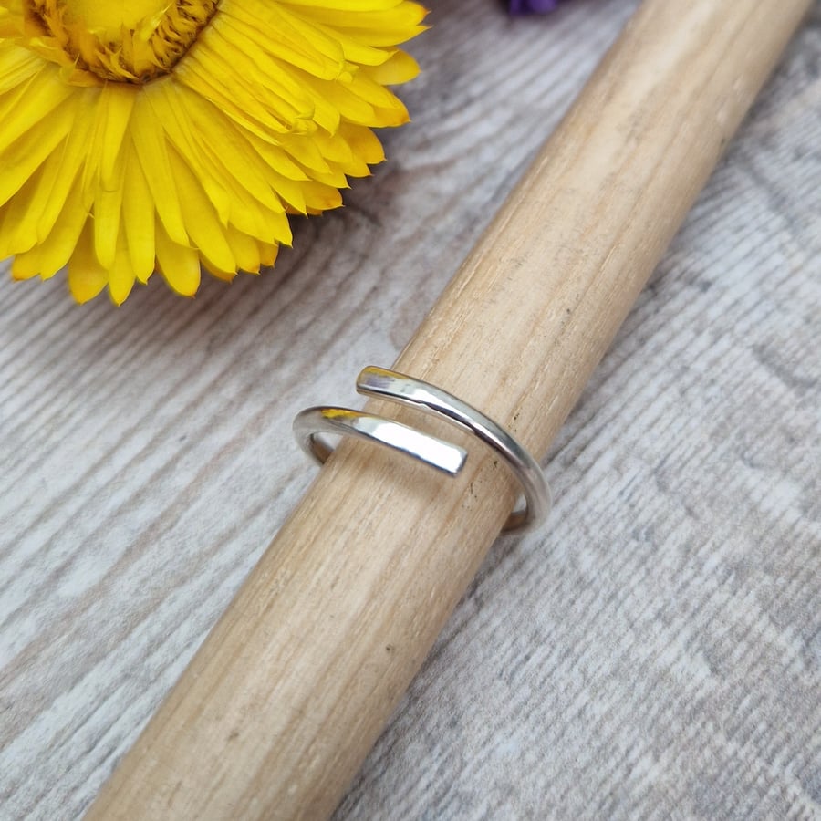 Sterling Silver Open Adjustable Wraparound Ring