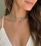 Turquoise Starfish Beaded Choker Necklace Adjustable Summer Jewellery.