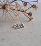 Teeny Tiny Silver Bumble Bee Stud Earrings - Oxidised Silver - Image 4