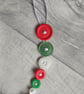Set of Three Festive Button Dangle Christmas Tree Decorations - Image 5