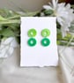 Double Green Hoop Earrings