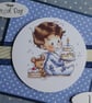 First Birthday Card - Little Boy With Cake - Image 2