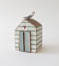 Hand Painted Wooden Beach Hut with Seagull  - Image 4