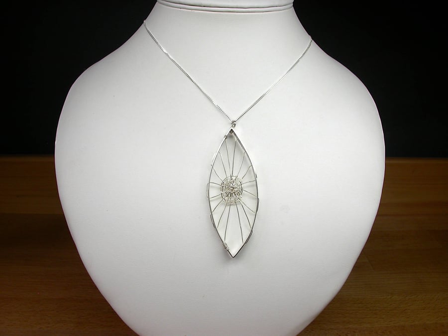 A Sterling Silver Web Pendant Necklace - The Web of Intrigue