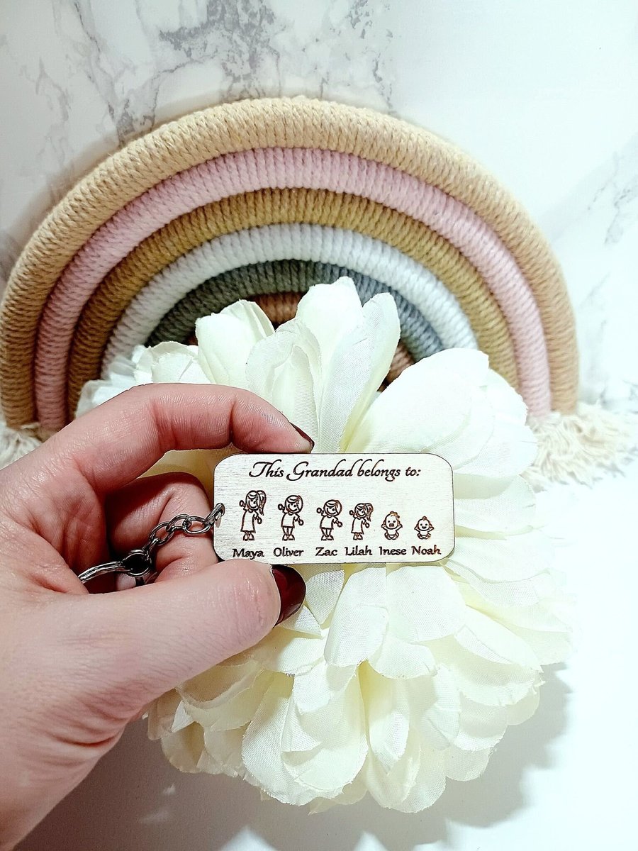 This Grandad Belongs To Keyring, Grandad Personalised Keychain, Fathers Day Gift