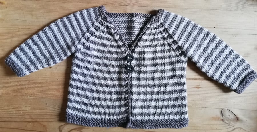 Grey Stripe Baby Jacket