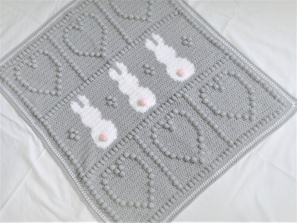 Crochet Baby Blanket Pattern, Bunny Blanket pattern, PDF pattern