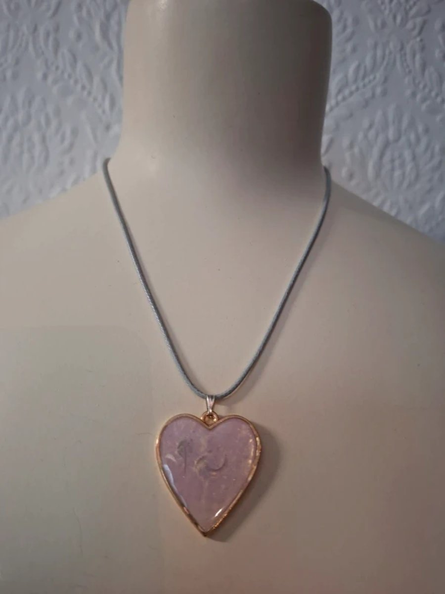 Pink Heart Hand Made Resin Crafted Pendant 