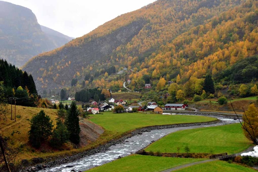 Flamsdalen Valley Flam Norway Scandinavia Photograph Print