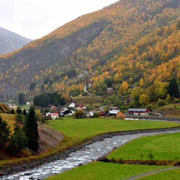 Flamsdalen Valley Flam Norway Scandinavia Photograph Print