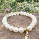 Personalised Beaded Mummy Bracelet with 18k Gold Plated 'Mama' Charm