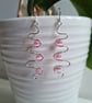 925 Silver & Pink Glass Cat Eye Dangle Earrings Earings Gift Jewellery Jewelry - Image 2