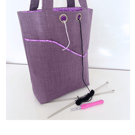 Knitting project bag Heather and spots 