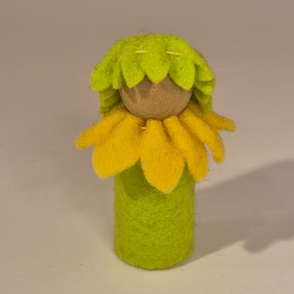 Medium spring wood and wool felt gnome