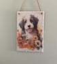 Old English Sheepdog puppy slate wall hanging large - Image 2
