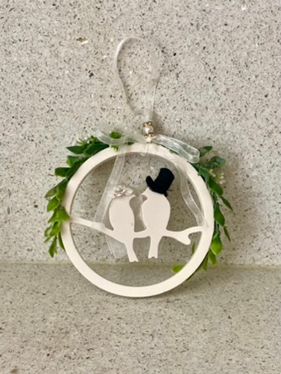 Wedding Love Birds hanging ornament (incl. FREE UK shipping)