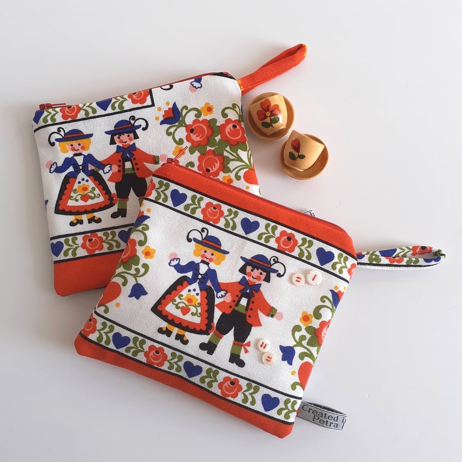 Private sale Make up bag in a Folk Art style with Austrian Tyrolean costume