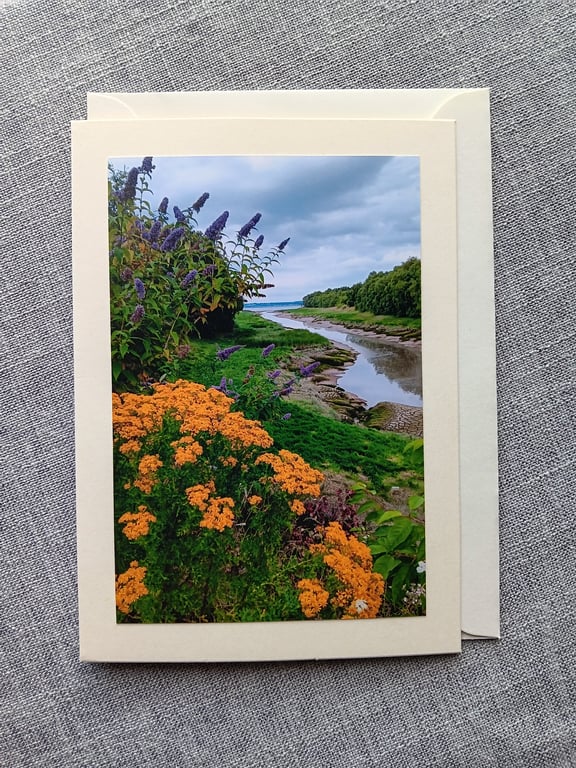 Flint Old Docks and Dee Estuary N Wales Large Photographic Card 7" x 5" Blank