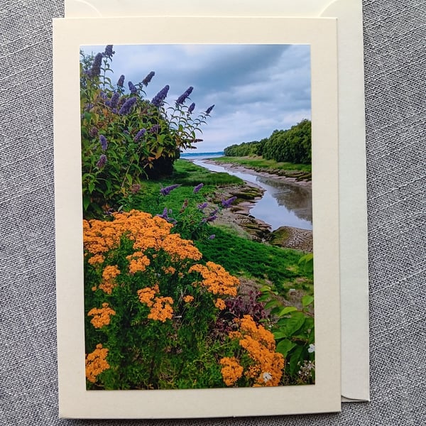 Flint Old Docks and Dee Estuary N Wales Large Photographic Card 7" x 5" Blank