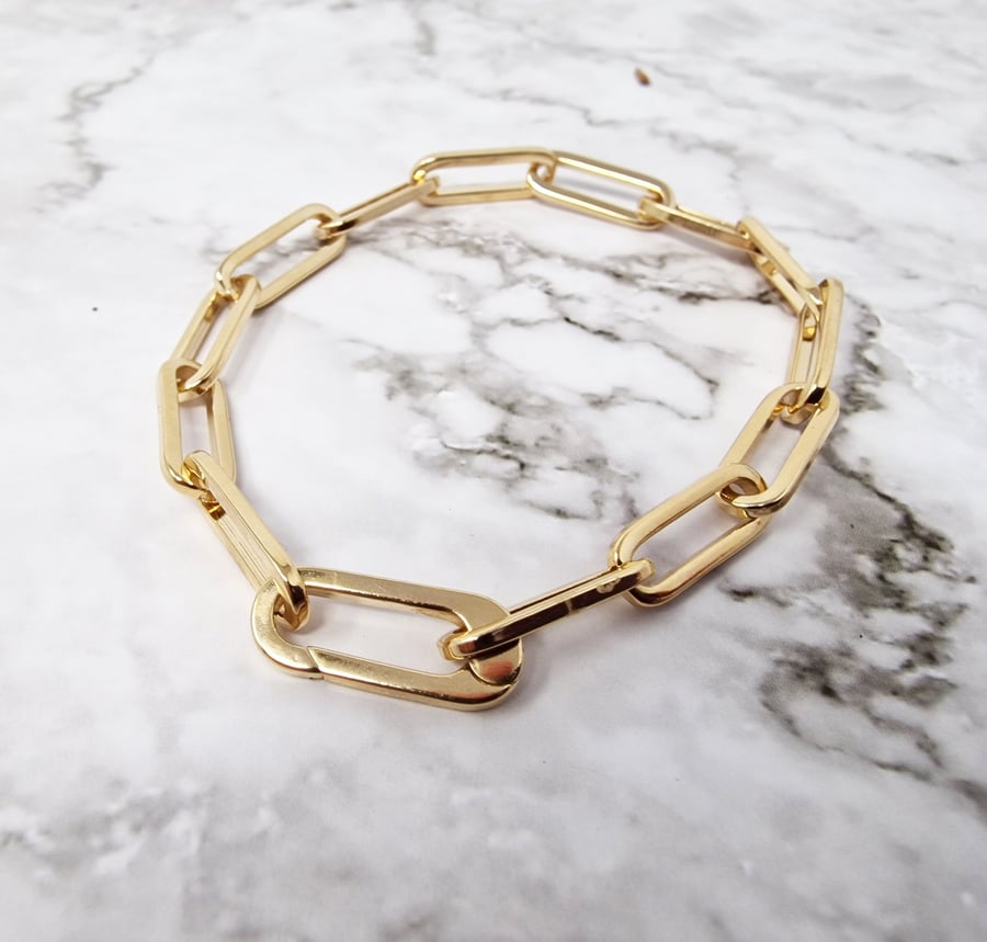 Magic Link Bracelet - 18K Gold Plated Paperclip Layering Bracelet
