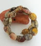 Beaded Memory Wire Bracelet with Picture Jasper Stones - Image 2