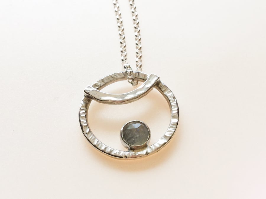  Rainbow Moonstone Pendant In Sterling Silver 