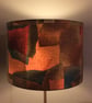 Abstract Earthy Tones Mid Century Style Lampshade in Retro Brown Teal fabric - Image 4