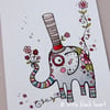 extra fancy elephant - original aceo