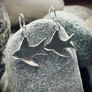 Silver swallow earrings