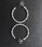 Sterling silver stud hoop earrings made from twisted square wire. - Image 3