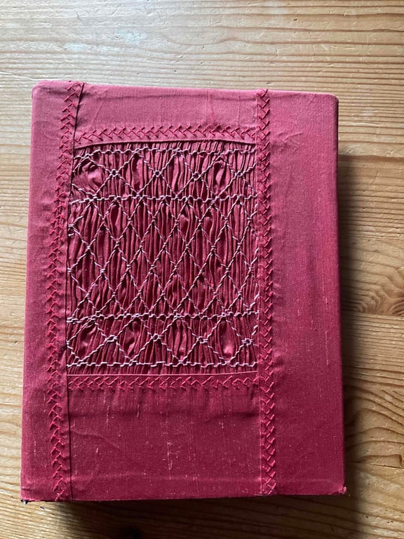 Hand Smocked Silk Photograph Album, Raspberry 