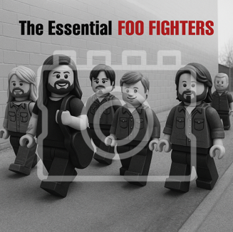 LEGO-Inspired Foo Fighters – The Essential 5x5" Print (Mounted for 9x9" Frame)