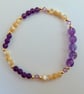 Amethyst & Mother Of Pearl Bracelet With Swarovski Crystals - Handmade In Devon. - Image 6